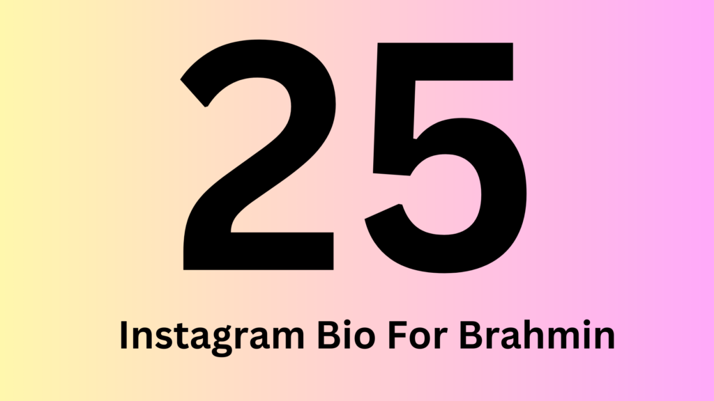 Brahmin Bio For Instagram