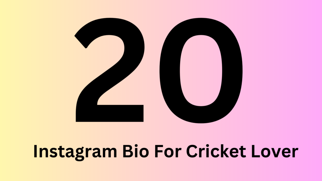 Instagram Bio For Cricket Lover