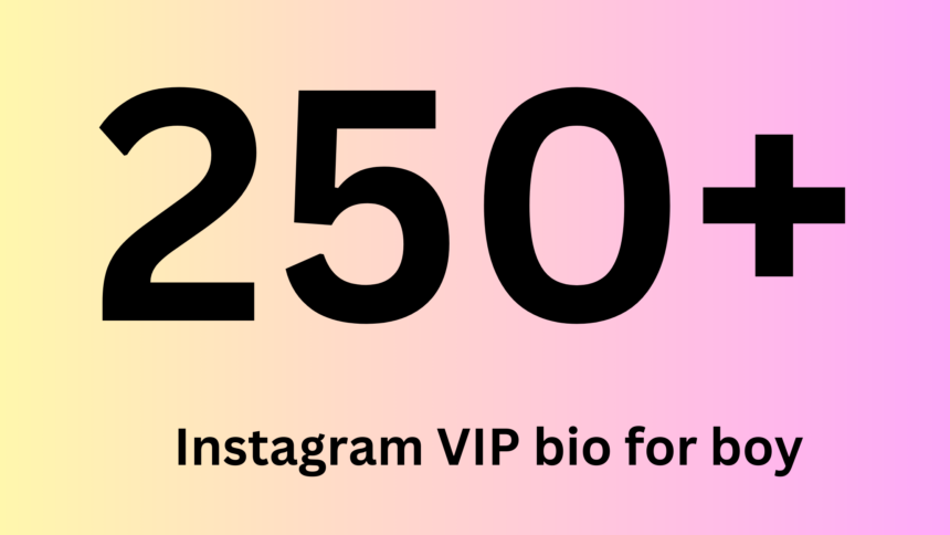 Instagram VIP bio for boy